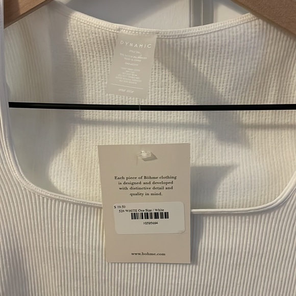 White Bohme Square Neck Crop Top - Picture 2 of 2